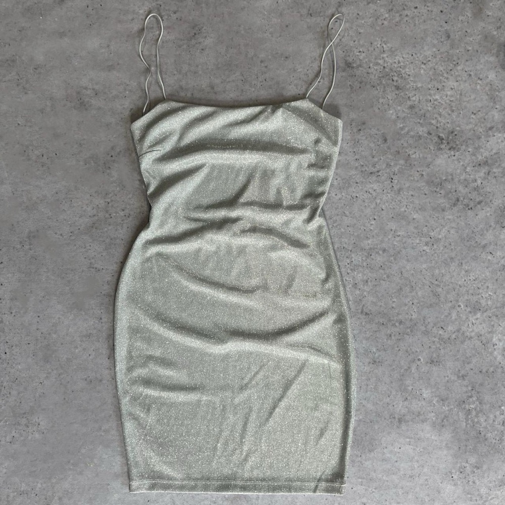 ★ Chic Sparkly Silver Mini Party Dress ★